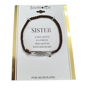 Gift for sister Footnotes True Sister Pure Silver Plated Bracelet Gift